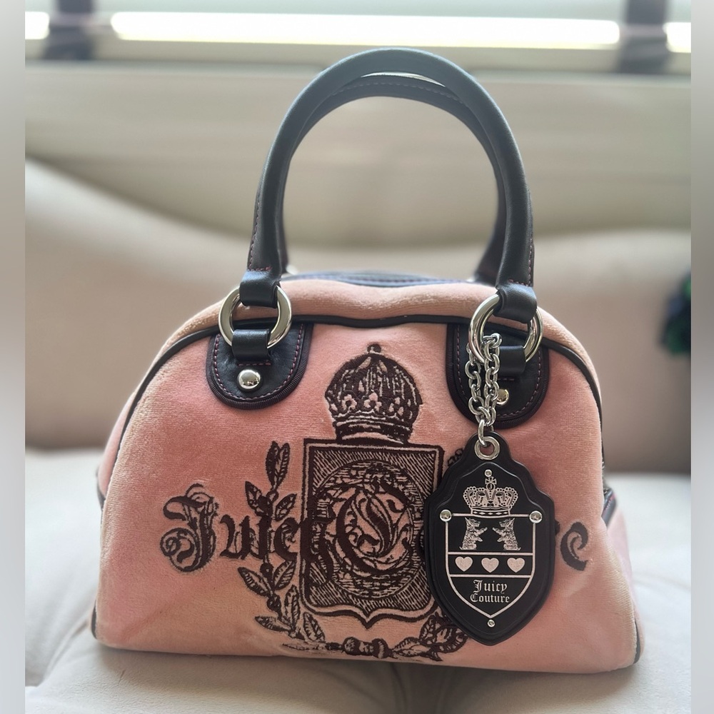 Juicy Couture vintage Y2K  Pink and brown velour bower bag 🩷🤎